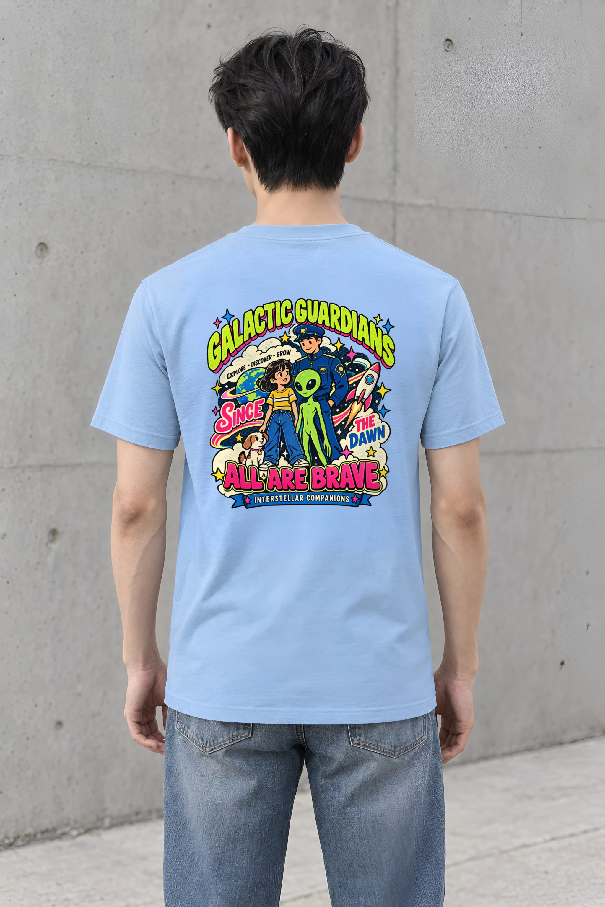 "Galactic Guardians" Heavyweight Unisex Crewneck T-shirt
