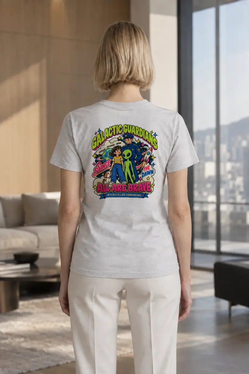 "Galactic Guardians" Heavyweight Unisex Crewneck T-shirt | Gildan 5000