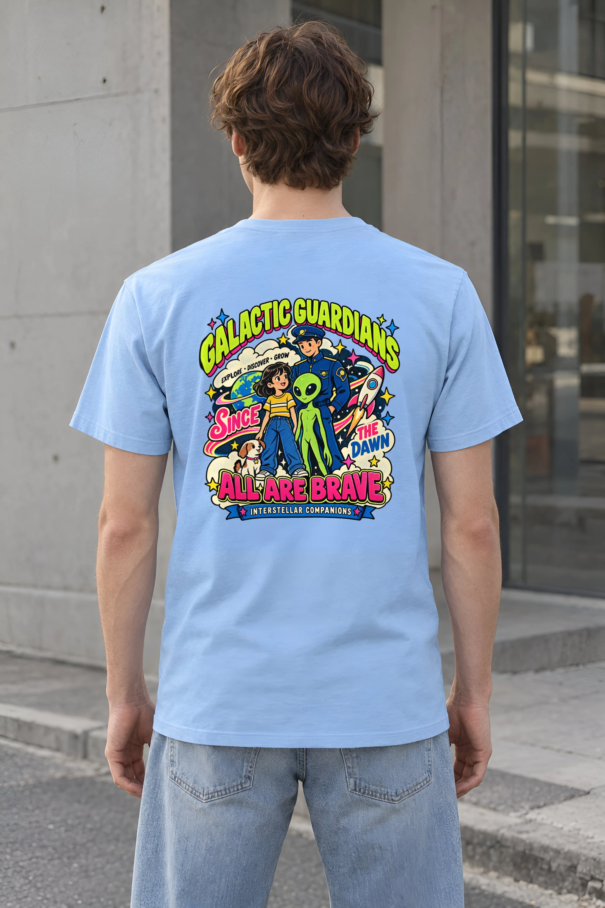 "Galactic Guardians" Heavyweight Unisex Crewneck T-shirt