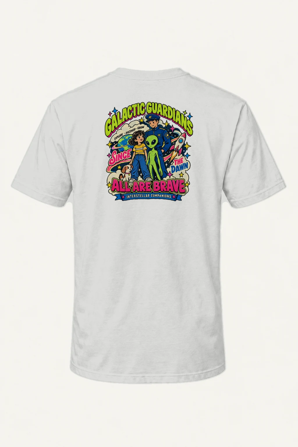 "Galactic Guardians" Heavyweight Unisex Crewneck T-shirt | Gildan 5000