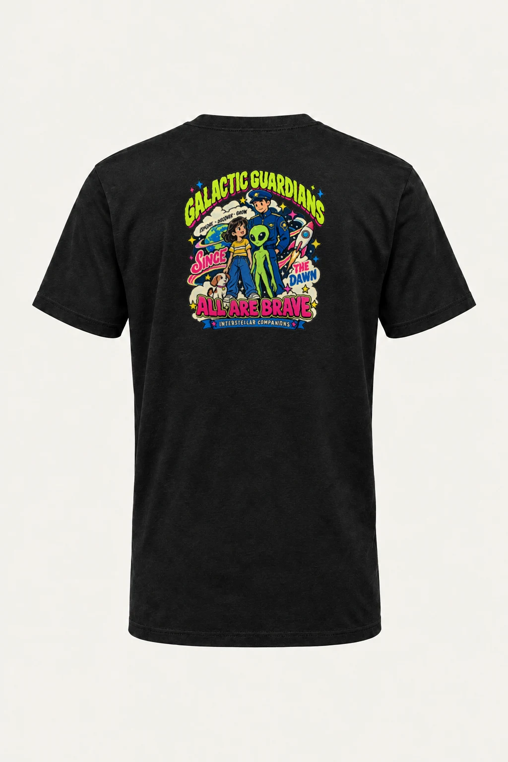 "Galactic Guardians" Heavyweight Unisex Crewneck T-shirt | Gildan 5000