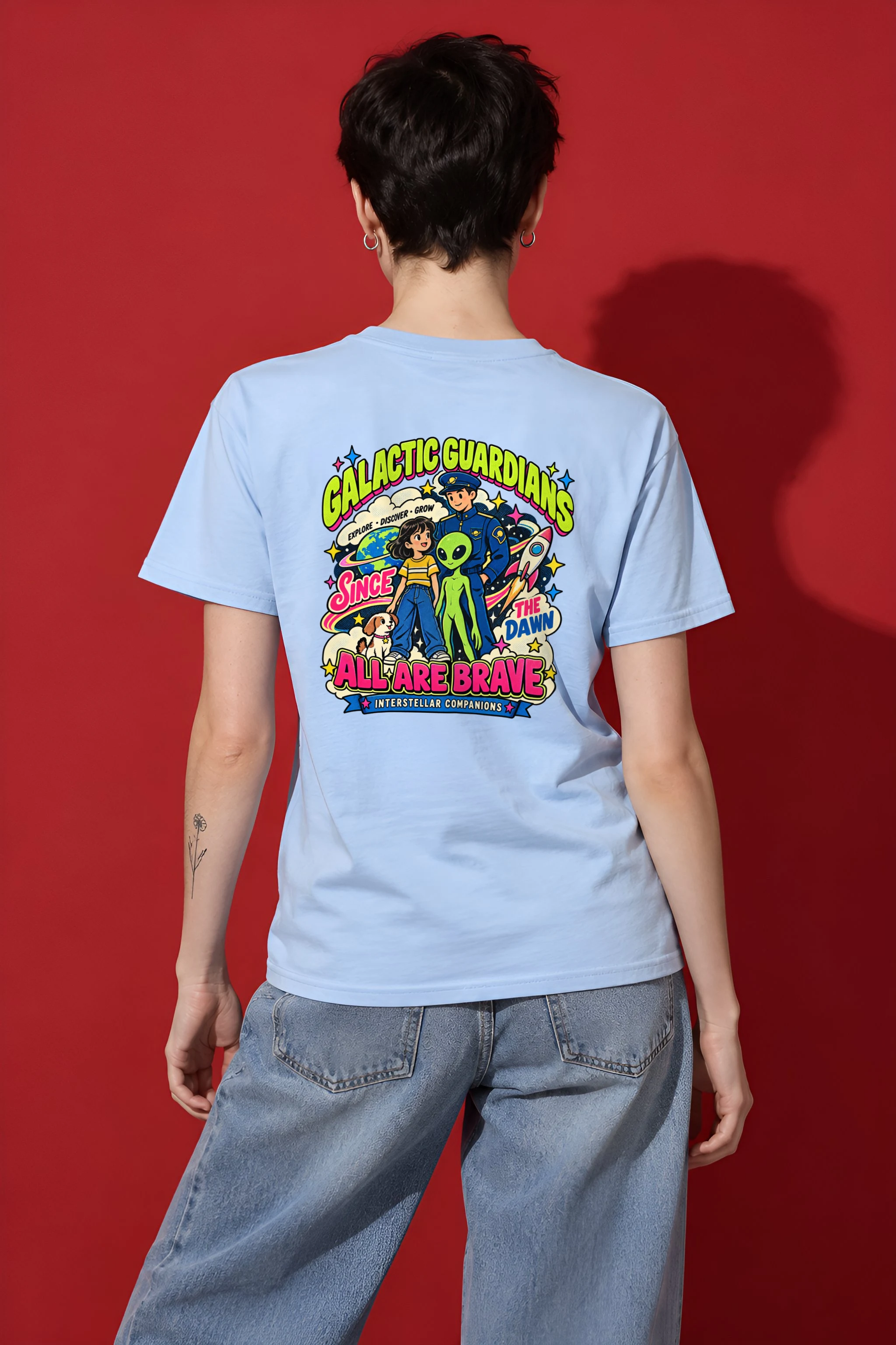 "Galactic Guardians" Heavyweight Unisex Crewneck T-shirt