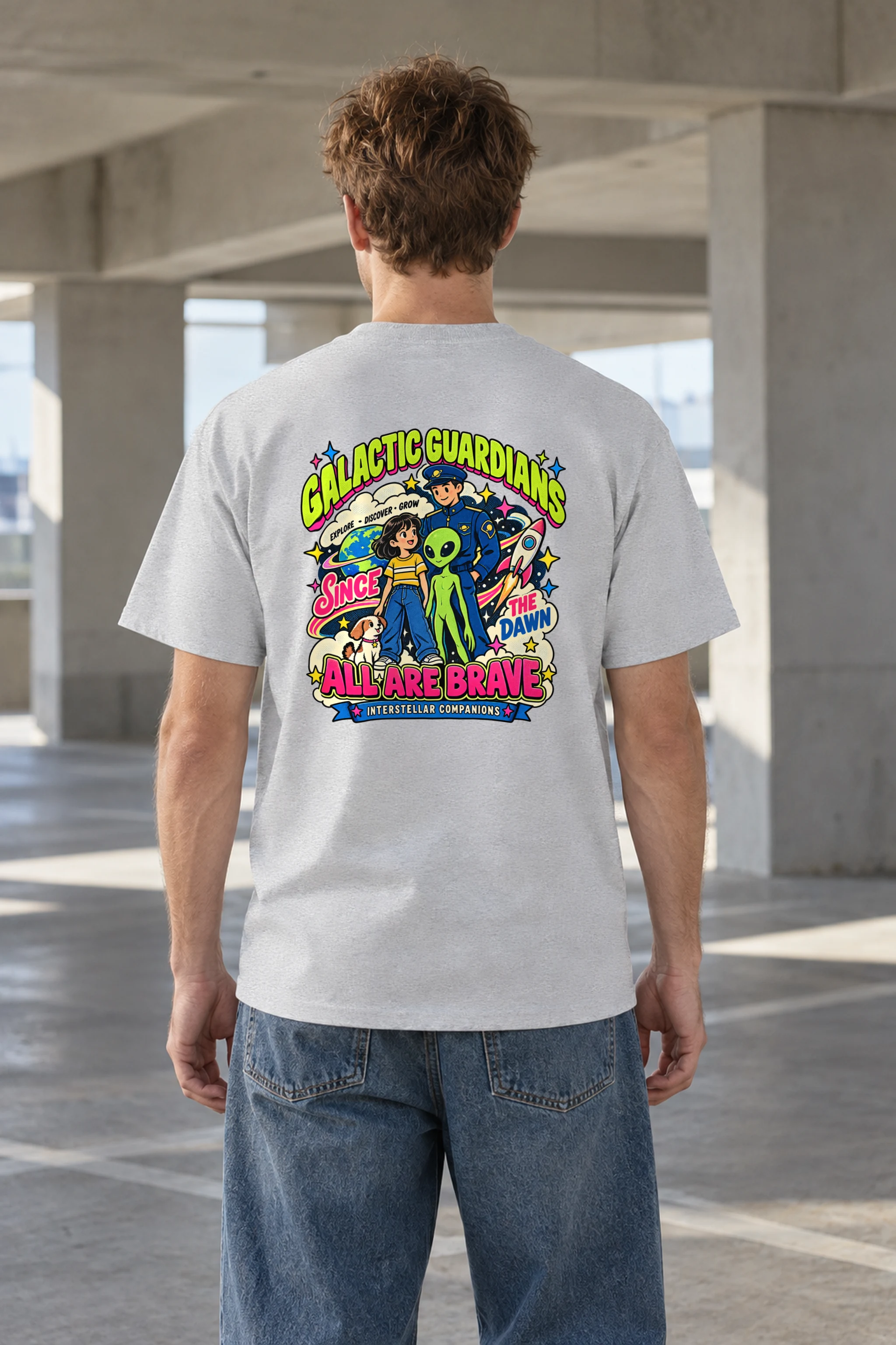 "Galactic Guardians" Heavyweight Unisex Crewneck T-shirt