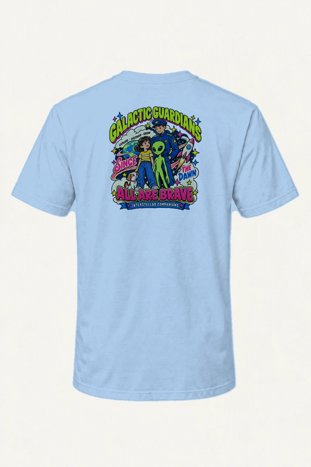 "Galactic Guardians" Heavyweight Unisex Crewneck T-shirt | Gildan 5000