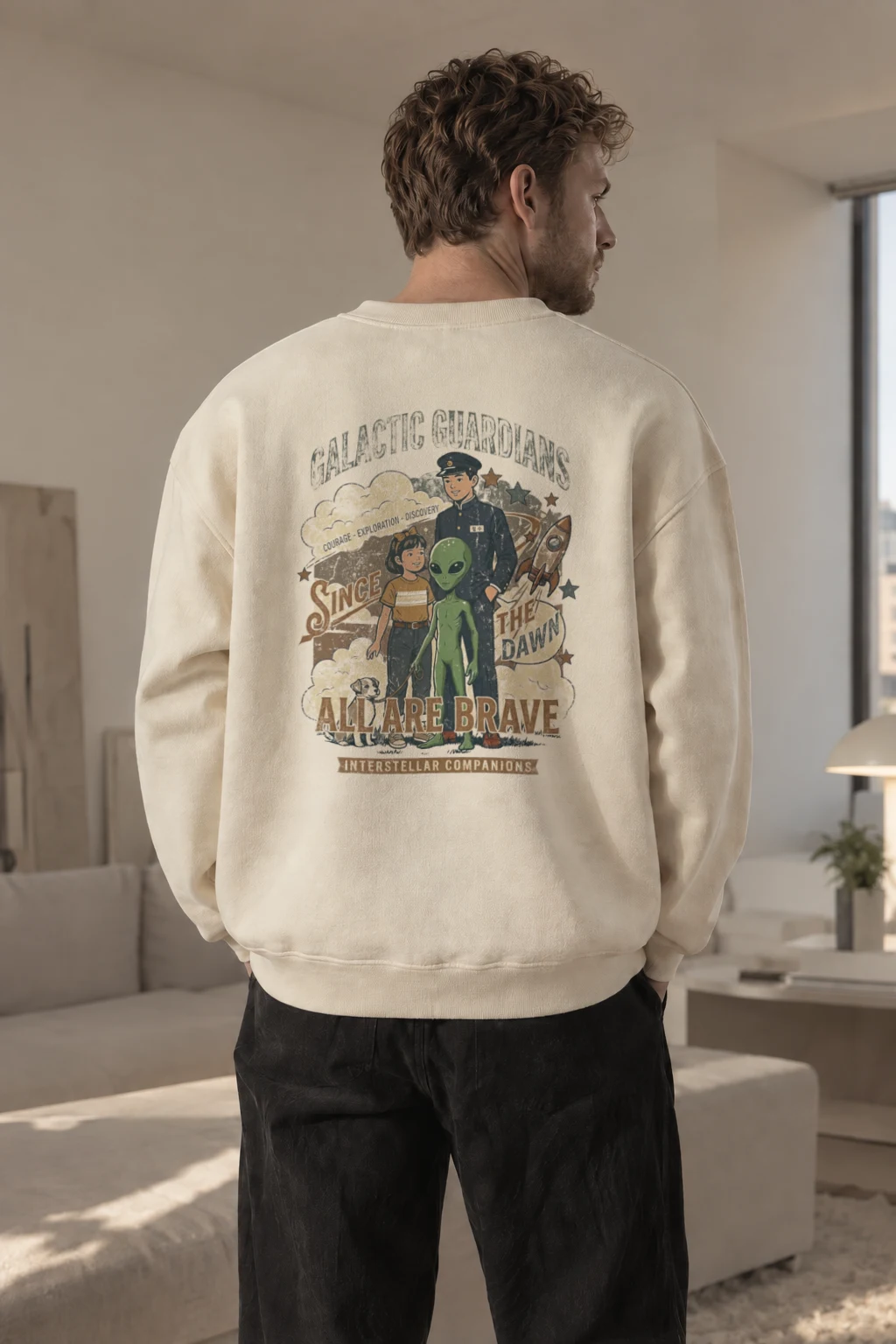 "Galactic Guardians" Unisex Sponge Fleece Crewneck Sweatshirt | Bella + Canvas 3901