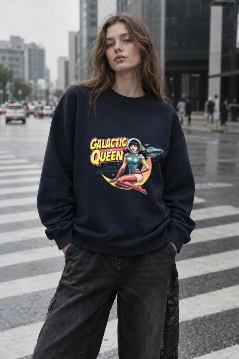 "Galactic Queen" Unisex Sponge Fleece Crewneck Sweatshirt | Bella + Canvas 3901