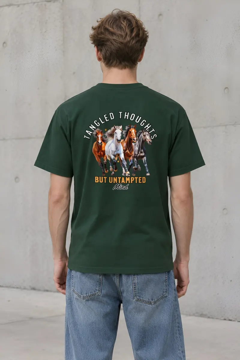 "Galloping Horses" Heavyweight Unisex Crewneck T-shirt