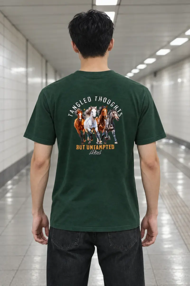 "Galloping Horses" Heavyweight Unisex Crewneck T-shirt
