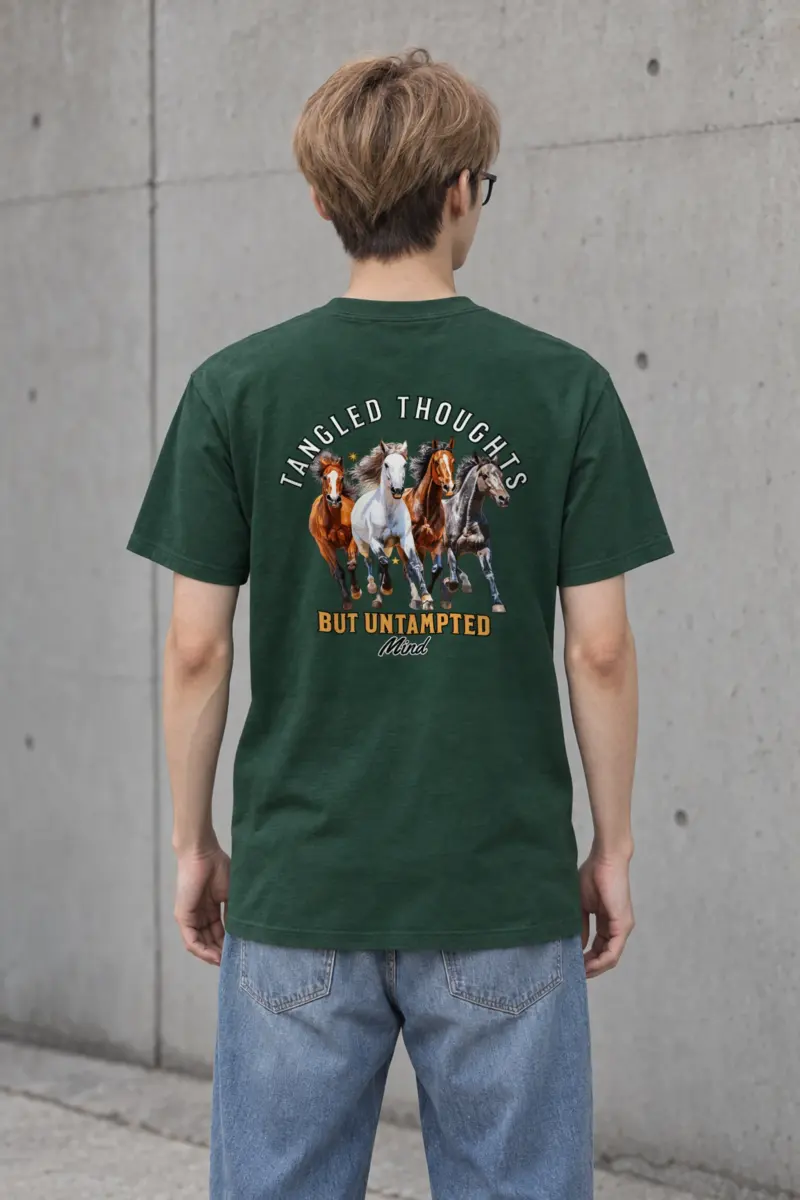 "Galloping Horses" Heavyweight Unisex Crewneck T-shirt