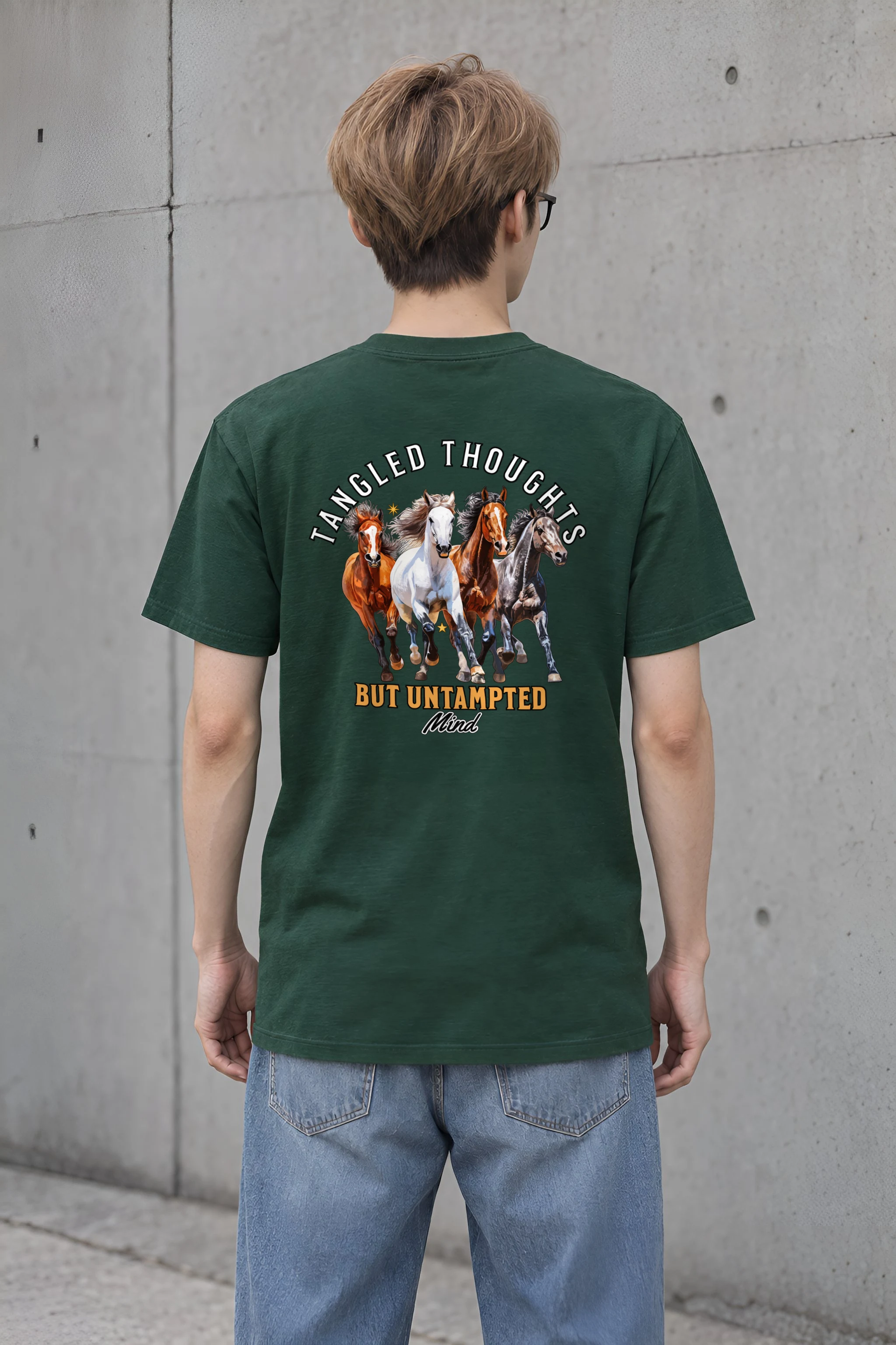 "Galloping Horses" Heavyweight Unisex Crewneck T-shirt