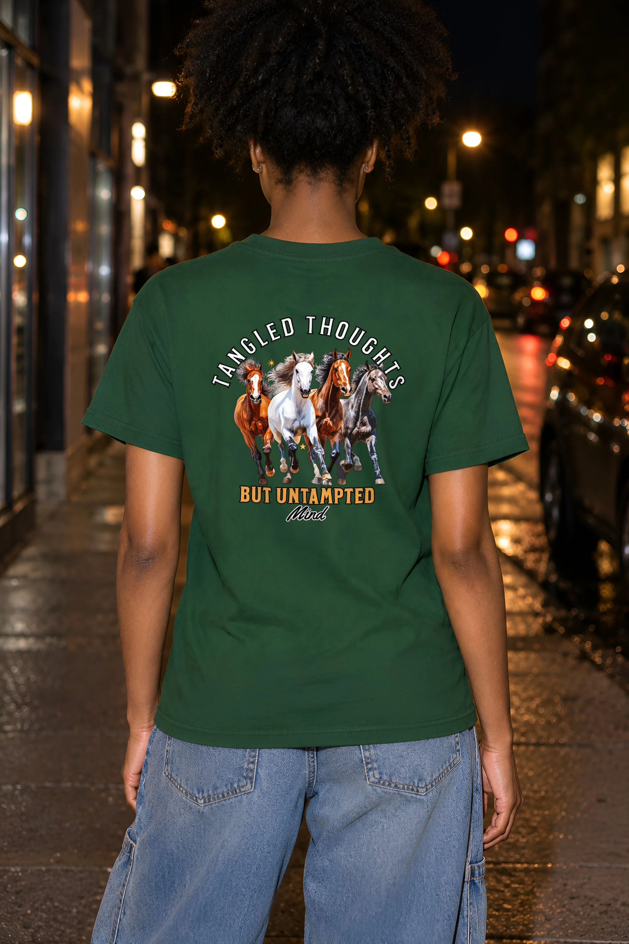 "Galloping Horses" Heavyweight Unisex Crewneck T-shirt