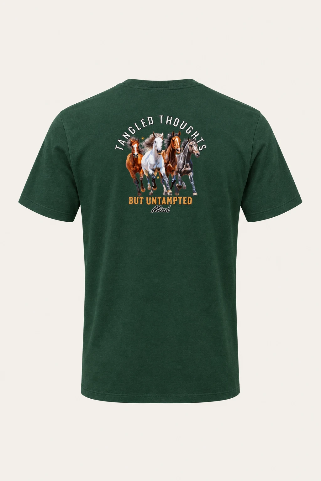 "Galloping Horses" Heavyweight Unisex Crewneck T-shirt | Gildan 5000