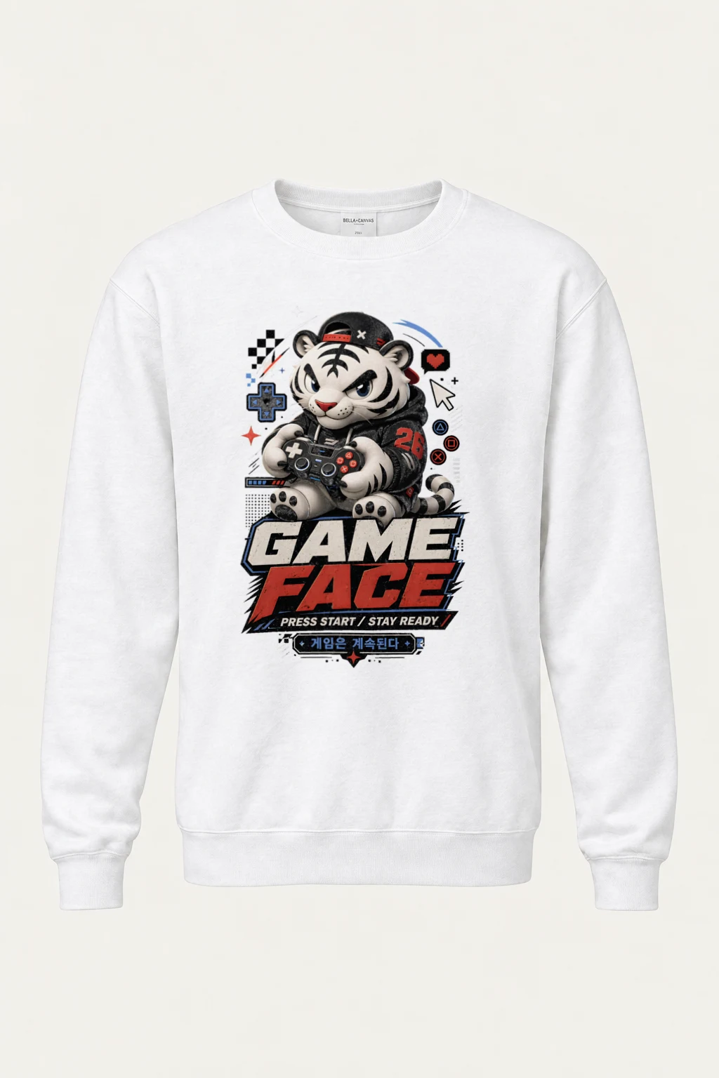 "Game Face" Heavy Blend Unisex Crewneck Sweatshirt | Gildan 18000