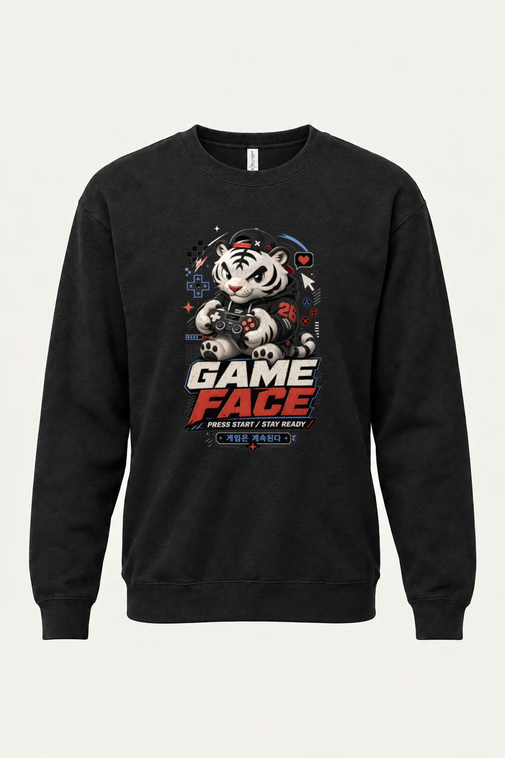"Game Face" Heavy Blend Unisex Crewneck Sweatshirt | Gildan 18000