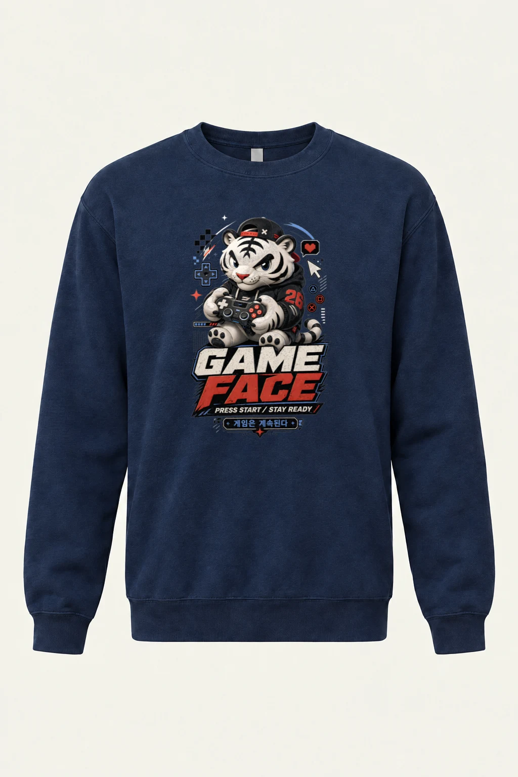 "Game Face" Heavy Blend Unisex Crewneck Sweatshirt | Gildan 18000