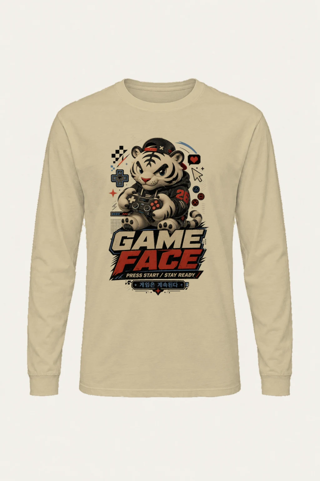 "Game Face" Unisex Longsleeve T-shirt | Gildan 2400