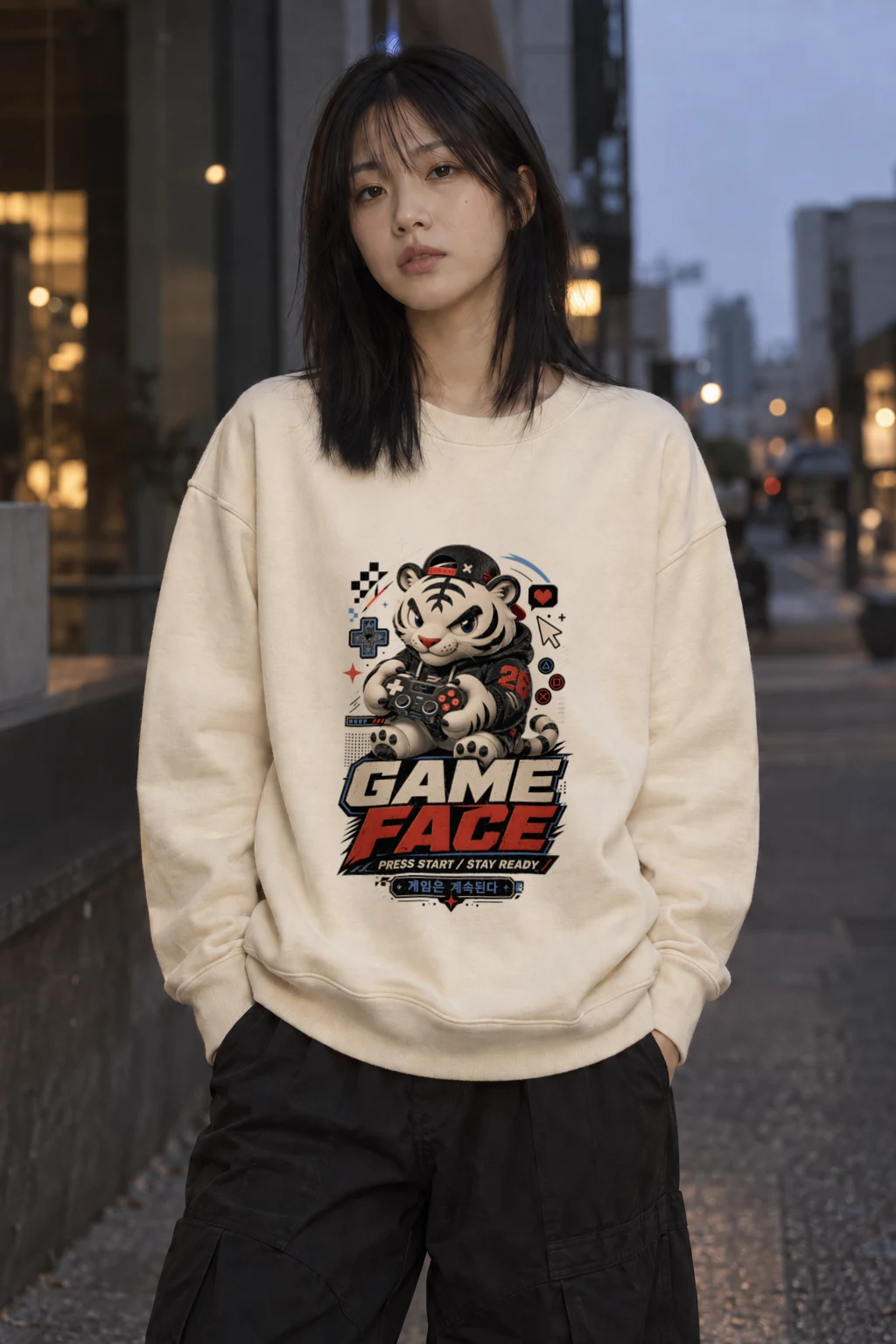 "Game Face" Unisex Sponge Fleece Crewneck Sweatshirt | Bella + Canvas 3901