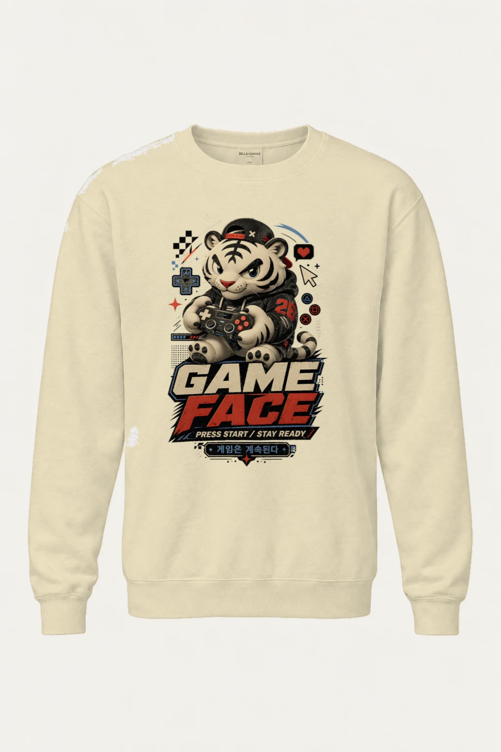 "Game Face" Unisex Sponge Fleece Crewneck Sweatshirt | Bella + Canvas 3901