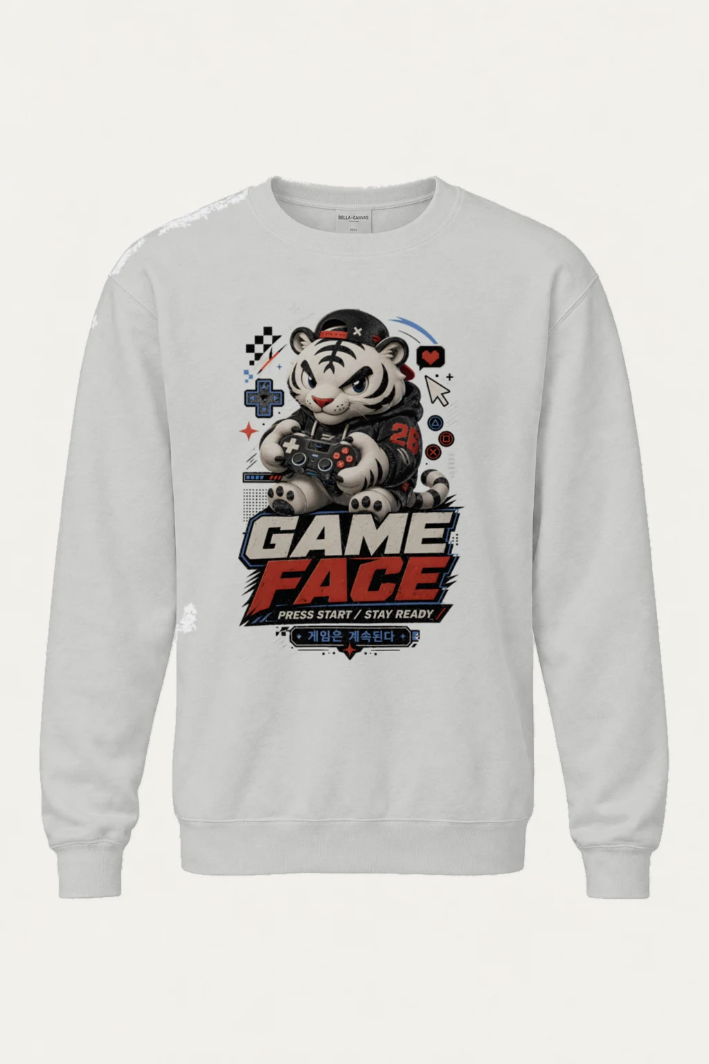 "Game Face" Unisex Sponge Fleece Crewneck Sweatshirt | Bella + Canvas 3901