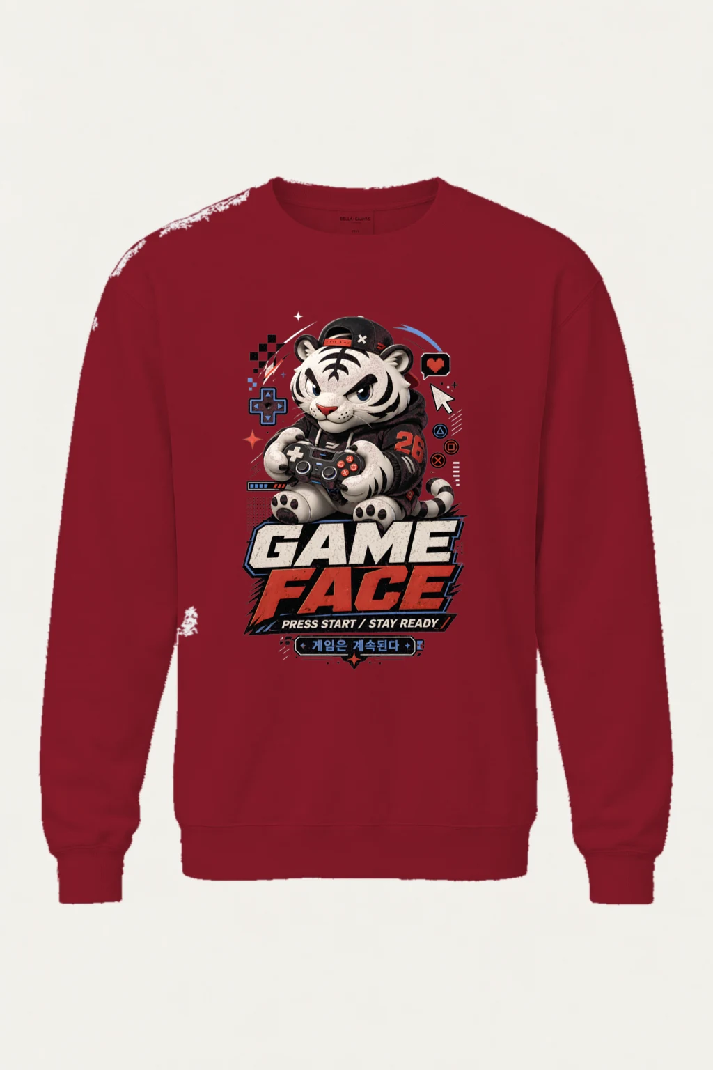 "Game Face" Unisex Sponge Fleece Crewneck Sweatshirt | Bella + Canvas 3901