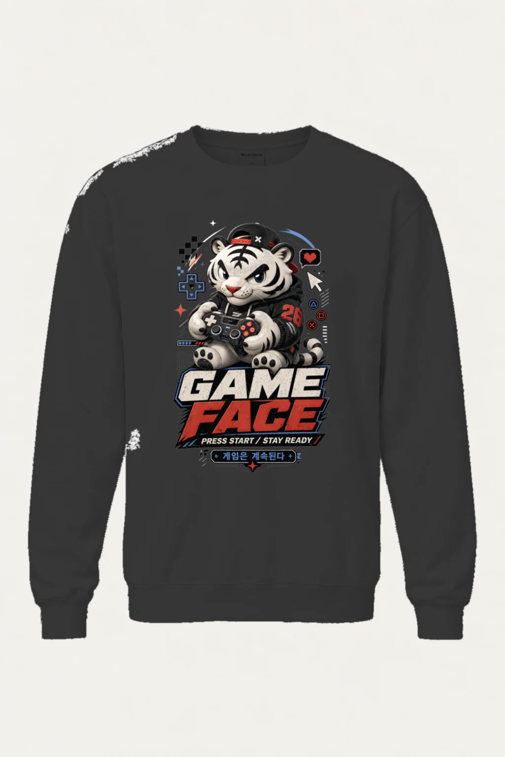 "Game Face" Unisex Sponge Fleece Crewneck Sweatshirt | Bella + Canvas 3901