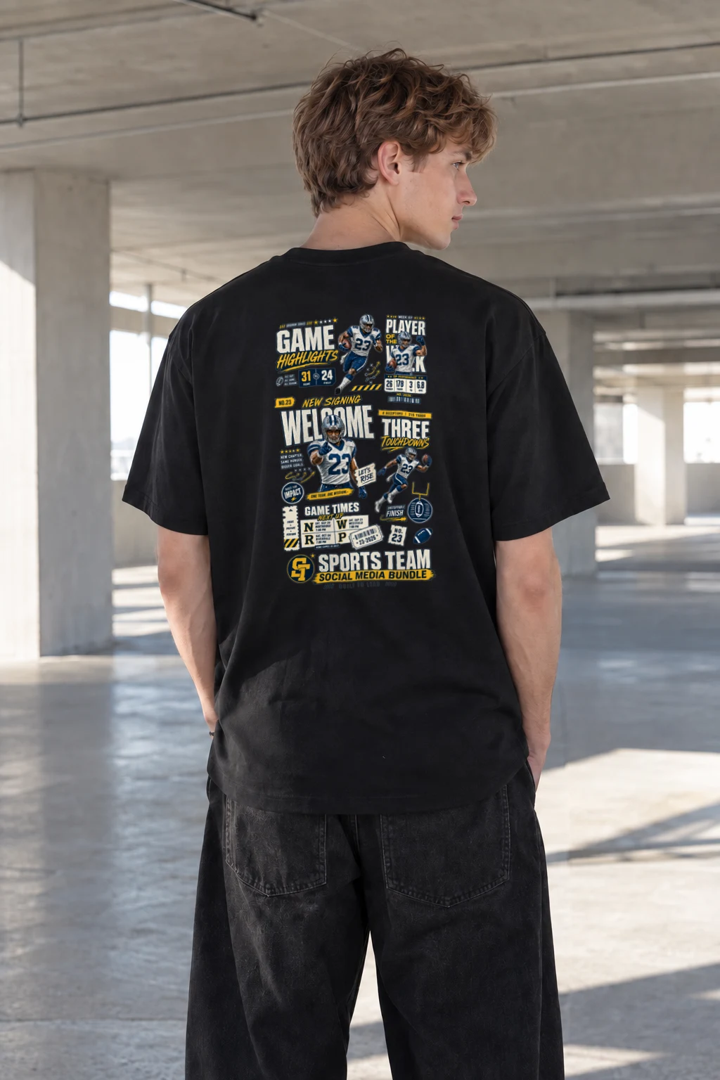 "Game Highlights" Heavyweight Unisex Crewneck T-shirt | Gildan 5000