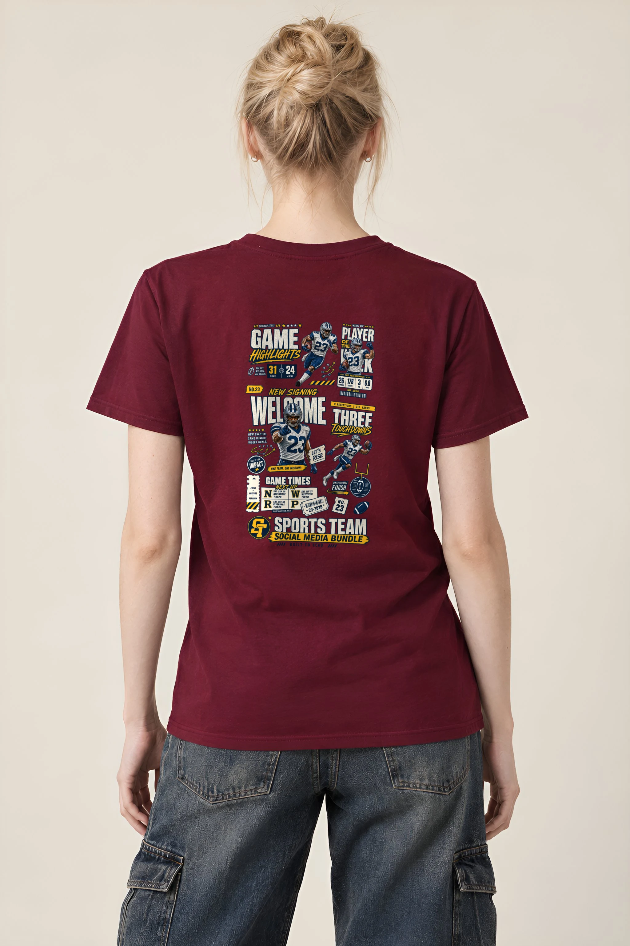 "Game Highlights" Heavyweight Unisex Crewneck T-shirt