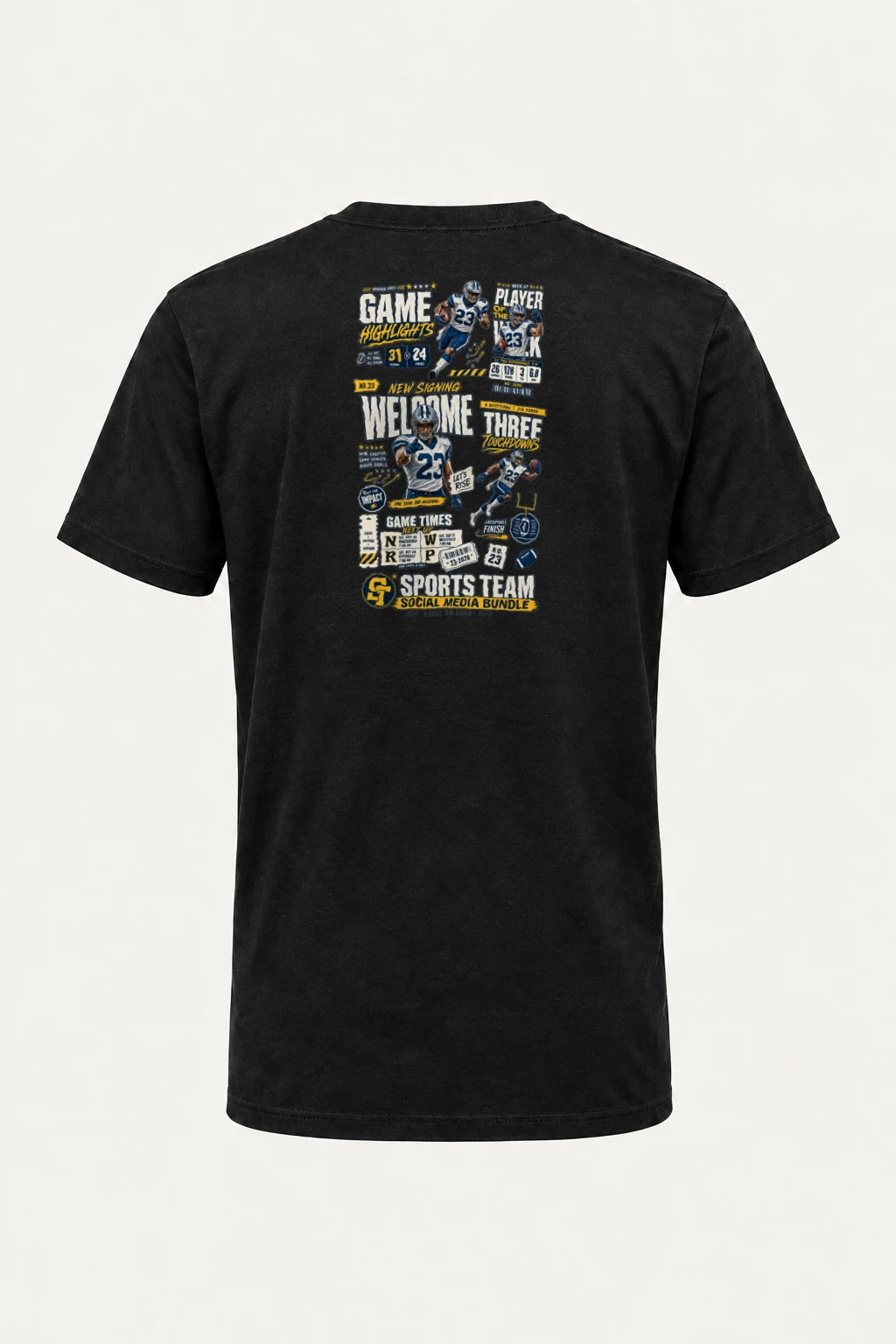 "Game Highlights" Heavyweight Unisex Crewneck T-shirt | Gildan 5000