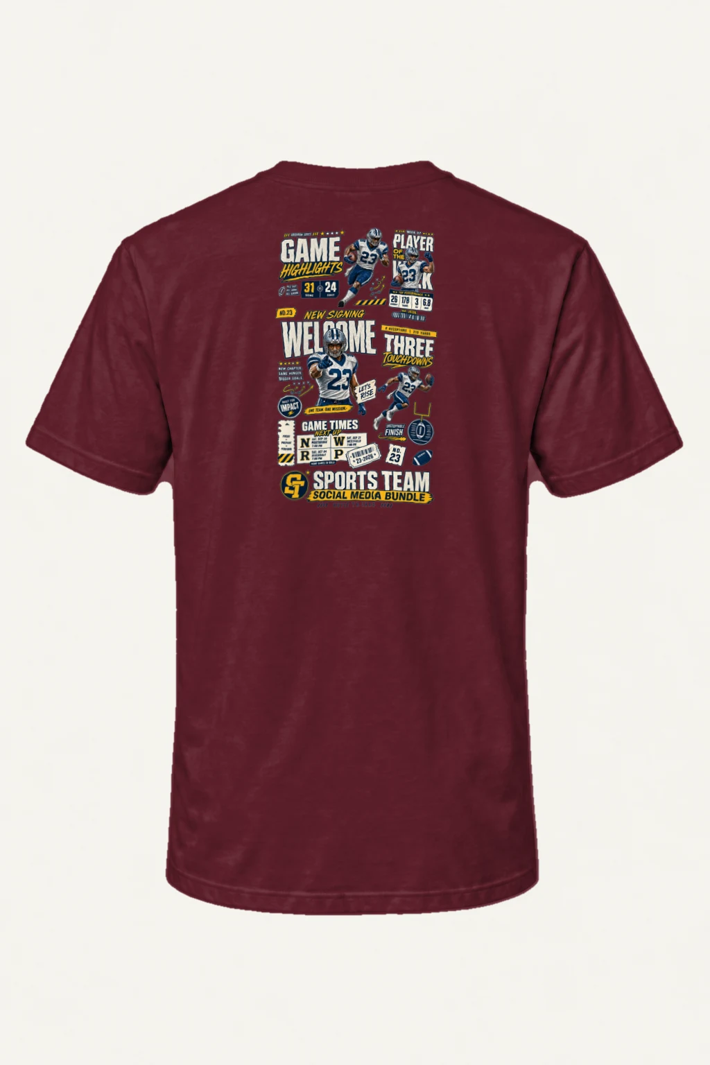 "Game Highlights" Heavyweight Unisex Crewneck T-shirt | Gildan 5000