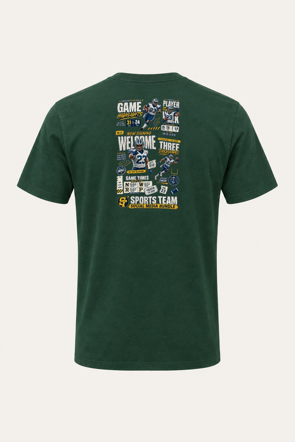 "Game Highlights" Heavyweight Unisex Crewneck T-shirt | Gildan 5000