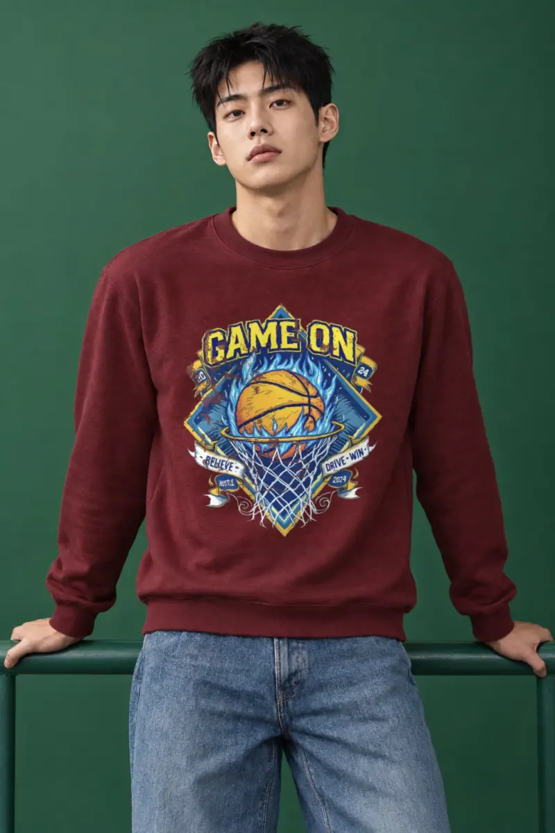 "Game On Emblem" Heavy Blend Unisex Crewneck Sweatshirt