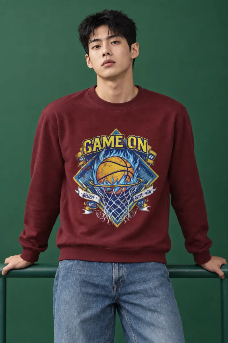 "Game On Emblem" Heavy Blend Unisex Crewneck Sweatshirt