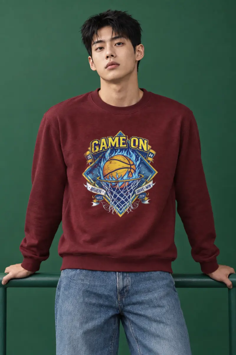 "Game On Emblem" Heavy Blend Unisex Crewneck Sweatshirt