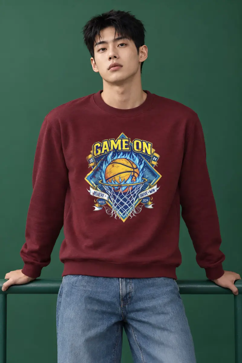 "Game On Emblem" Heavy Blend Unisex Crewneck Sweatshirt