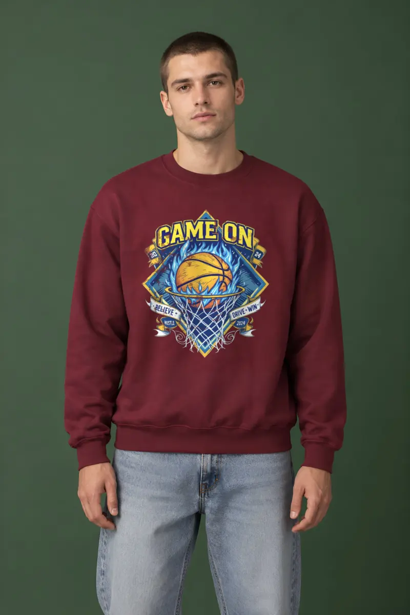 "Game On Emblem" Heavy Blend Unisex Crewneck Sweatshirt