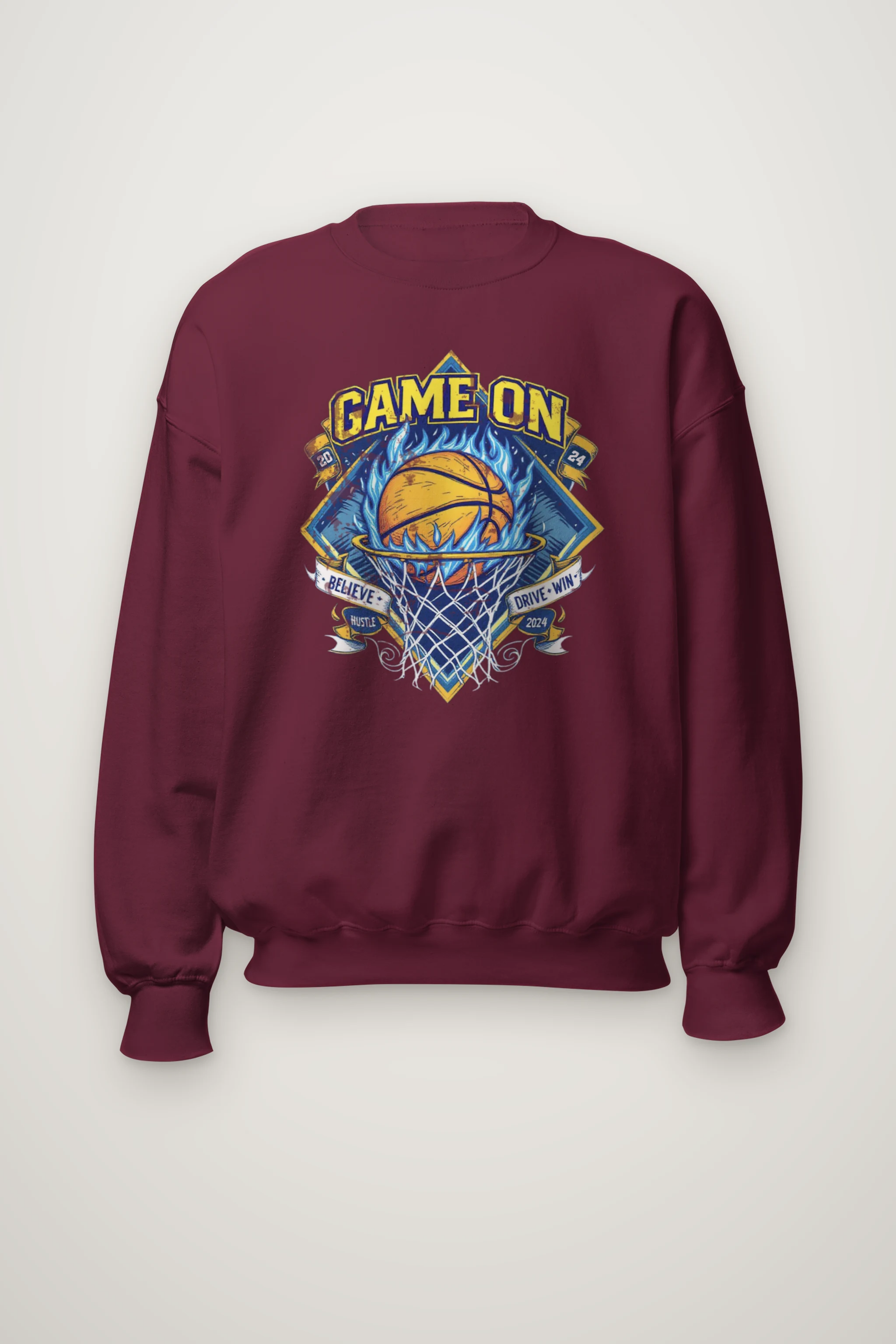 "Game On Emblem" Heavy Blend Unisex Crewneck Sweatshirt