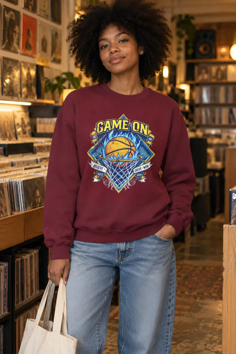 "Game On Emblem" Heavy Blend Unisex Crewneck Sweatshirt