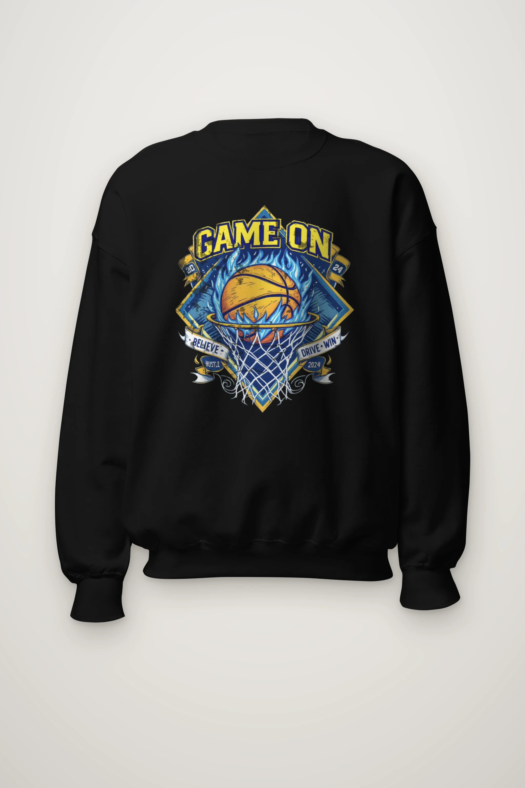 "Game On Emblem" Heavy Blend Unisex Crewneck Sweatshirt