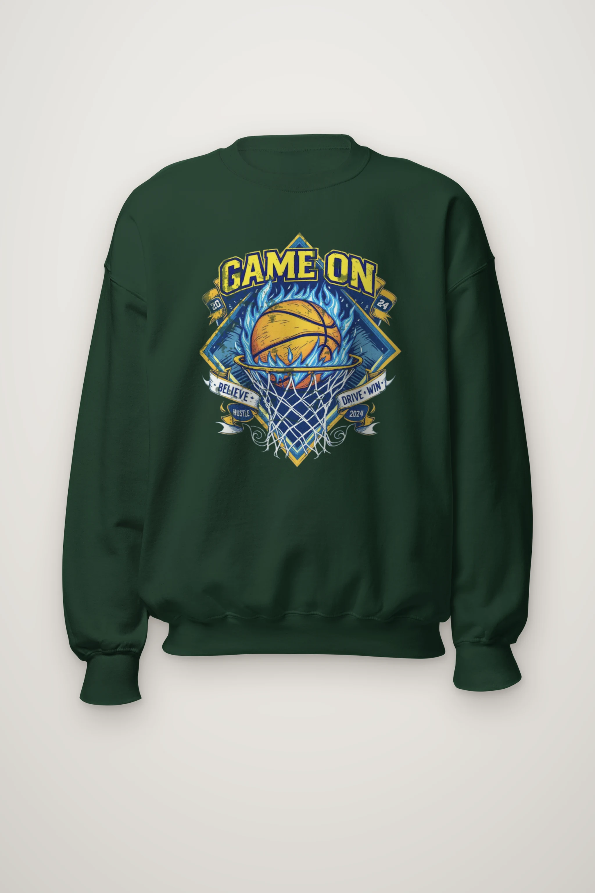 "Game On Emblem" Heavy Blend Unisex Crewneck Sweatshirt
