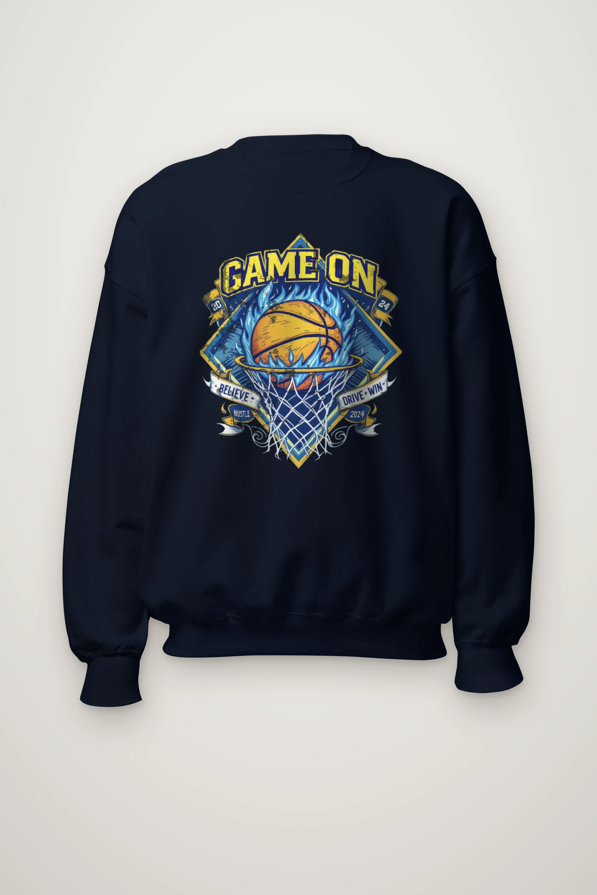 "Game On Emblem" Heavy Blend Unisex Crewneck Sweatshirt