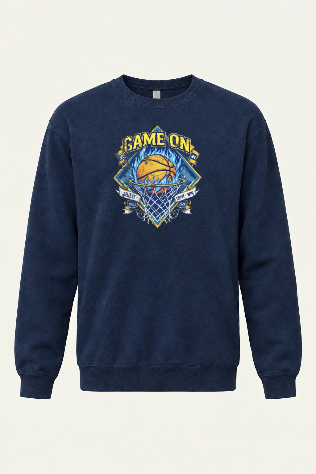 "Game On Emblem" Heavy Blend Unisex Crewneck Sweatshirt | Gildan 18000