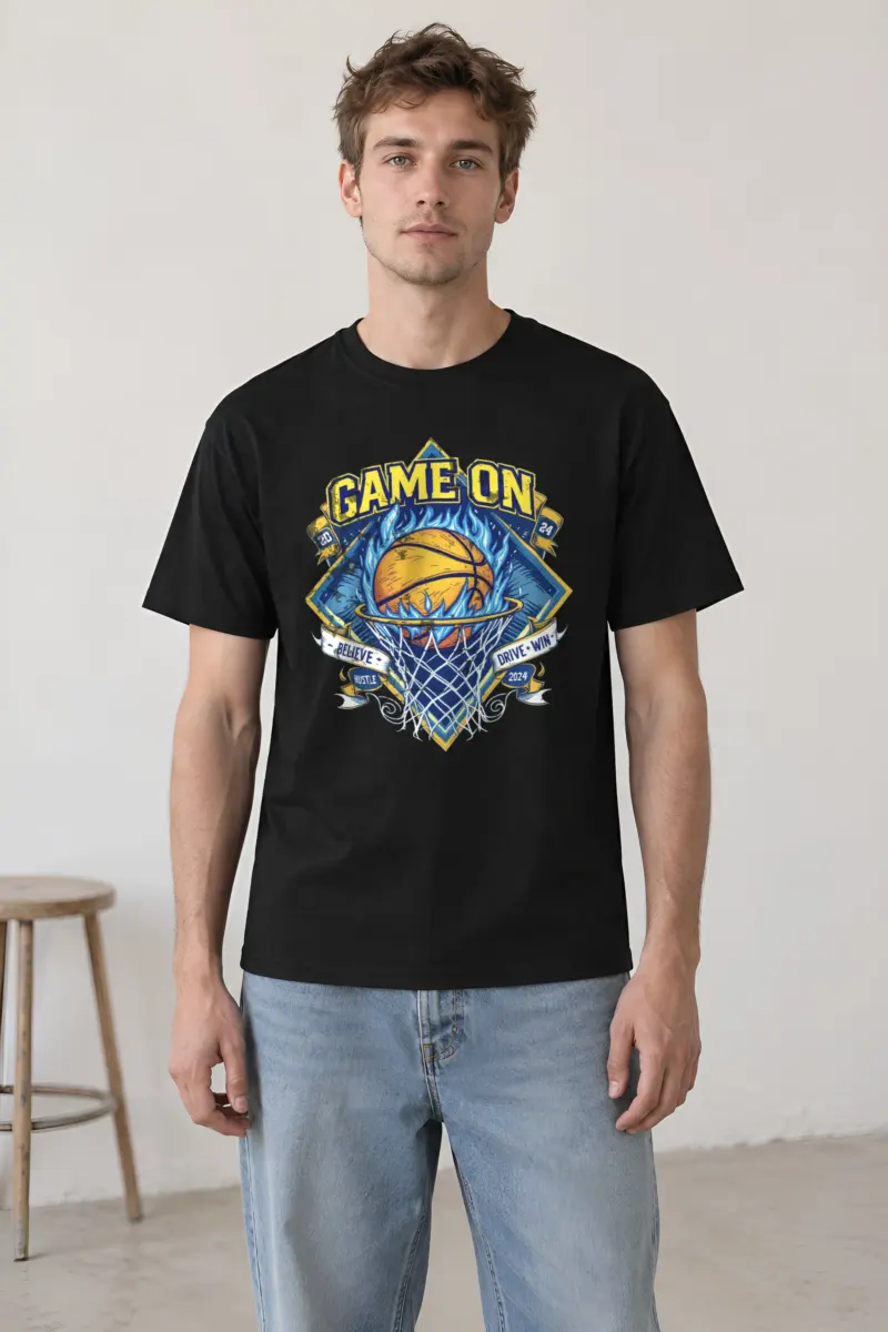 "Game On Flame" Heavyweight Unisex Crewneck T-shirt