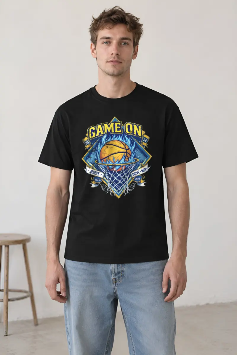 "Game On Flame" Heavyweight Unisex Crewneck T-shirt