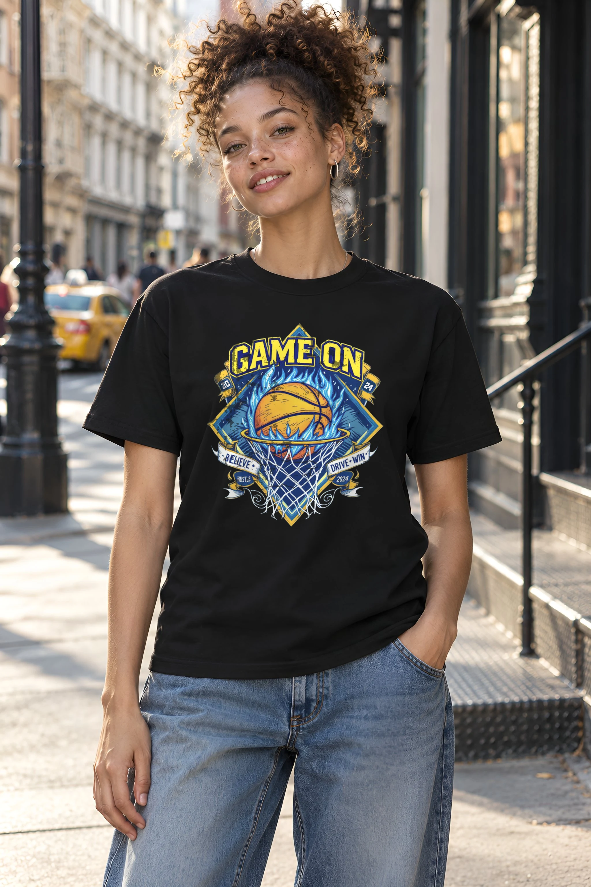"Game On Flame" Heavyweight Unisex Crewneck T-shirt
