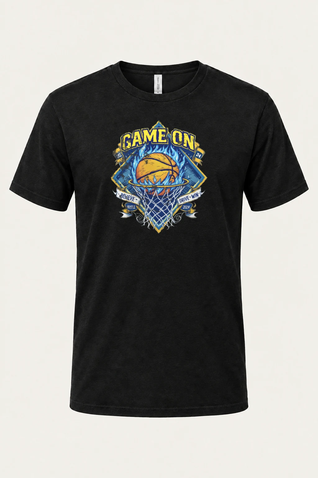 "Game On Flame" Heavyweight Unisex Crewneck T-shirt | Gildan 5000