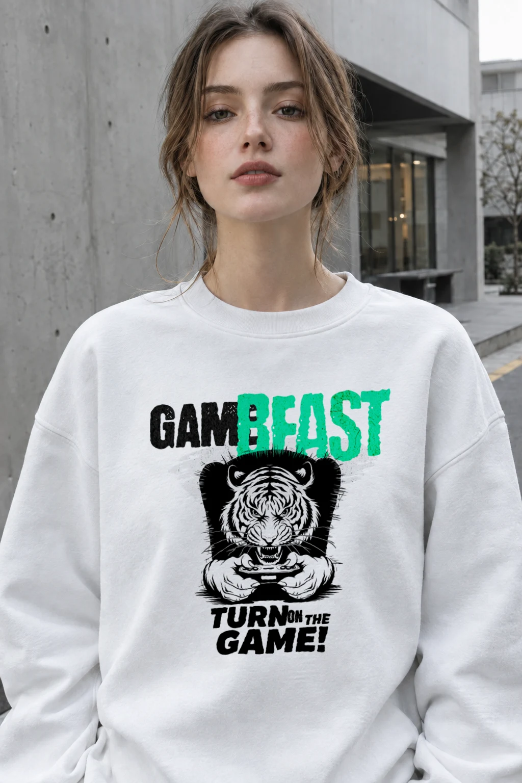 "Gamebeast Tiger" Heavy Blend Unisex Crewneck Sweatshirt | Gildan 18000