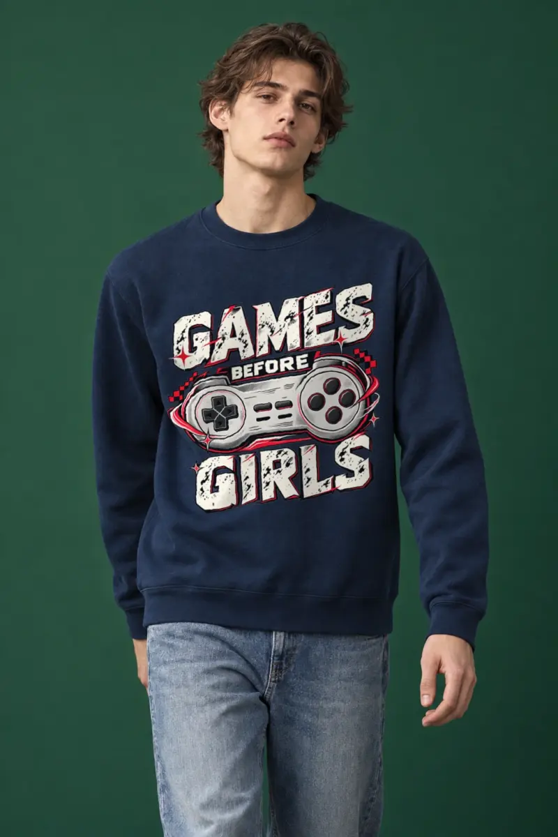 "Games Before Girls" Heavy Blend Unisex Crewneck Sweatshirt