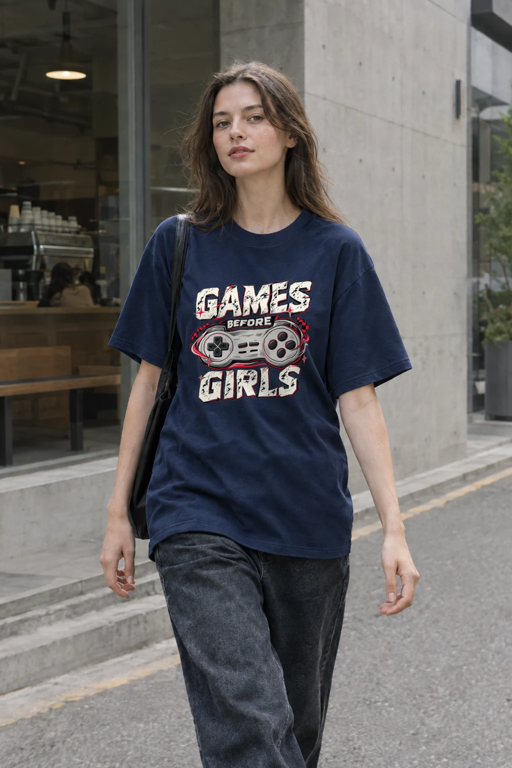 "Games Before Girls" Heavyweight Unisex Crewneck T-shirt | Gildan 5000