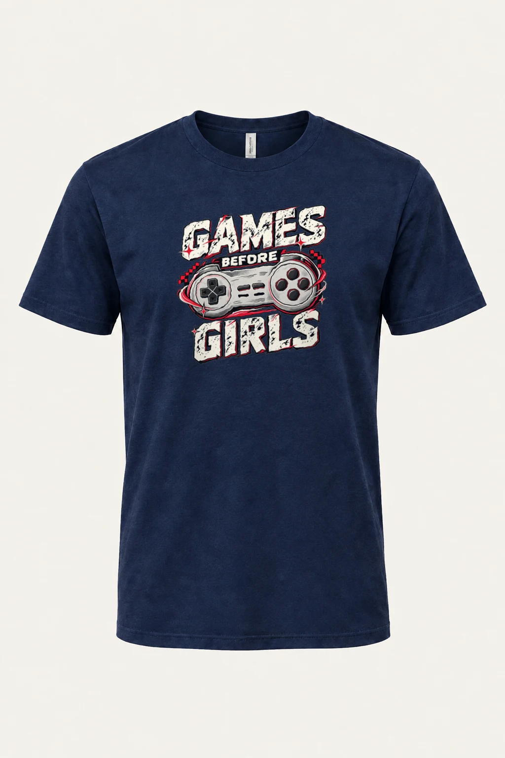 "Games Before Girls" Heavyweight Unisex Crewneck T-shirt | Gildan 5000