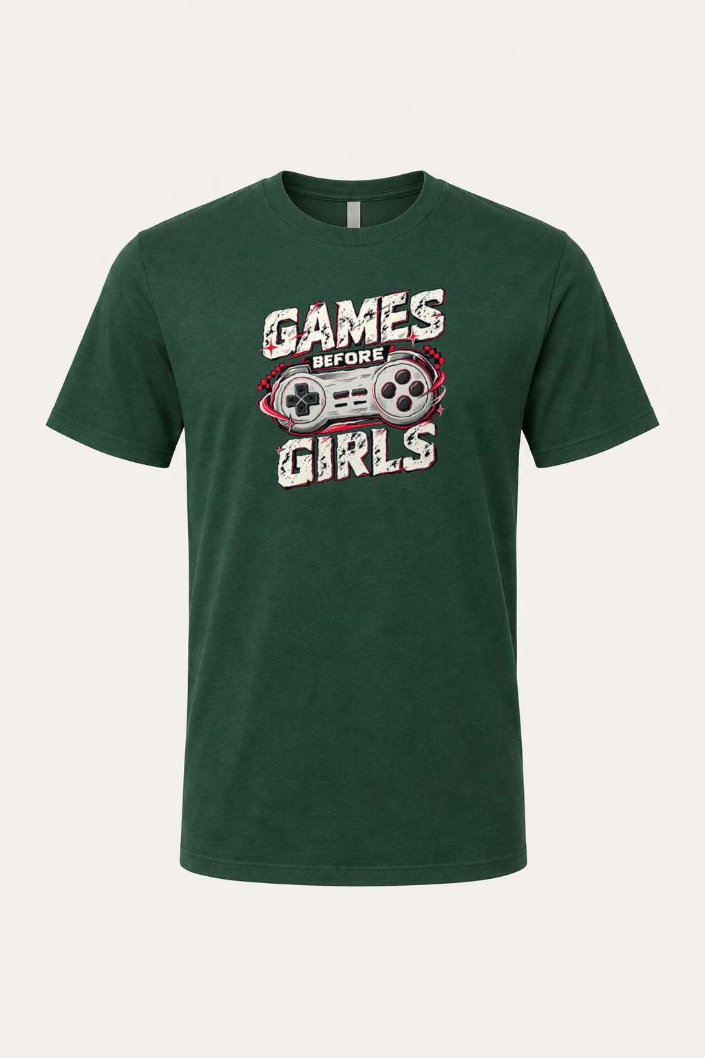 "Games Before Girls" Heavyweight Unisex Crewneck T-shirt | Gildan 5000